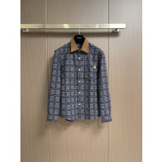 로에베 자카드 체크 배색 카라 자켓 001-275010