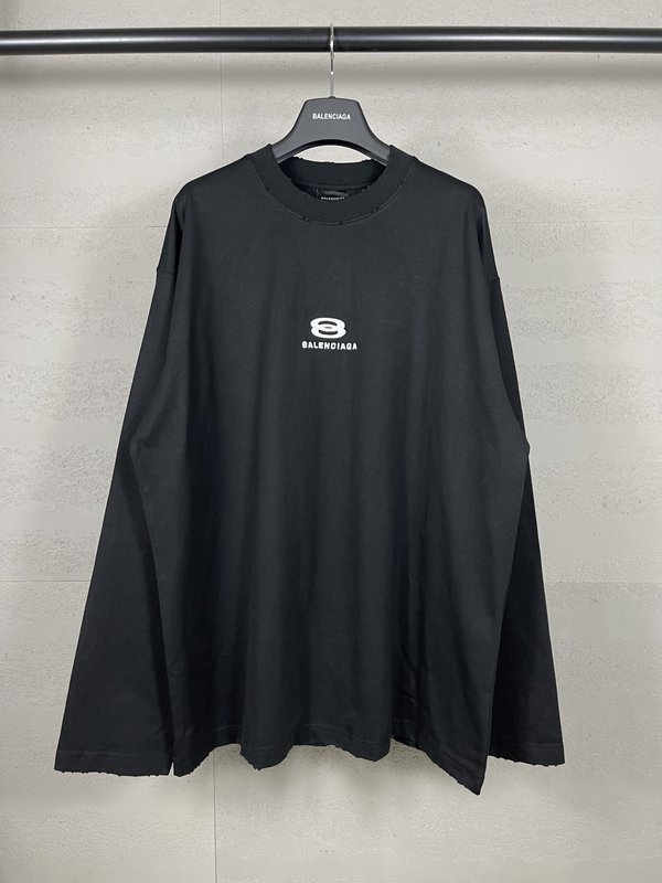 발렌시아가 더블링 로고 자수 오버핏 티셔츠 001-275137