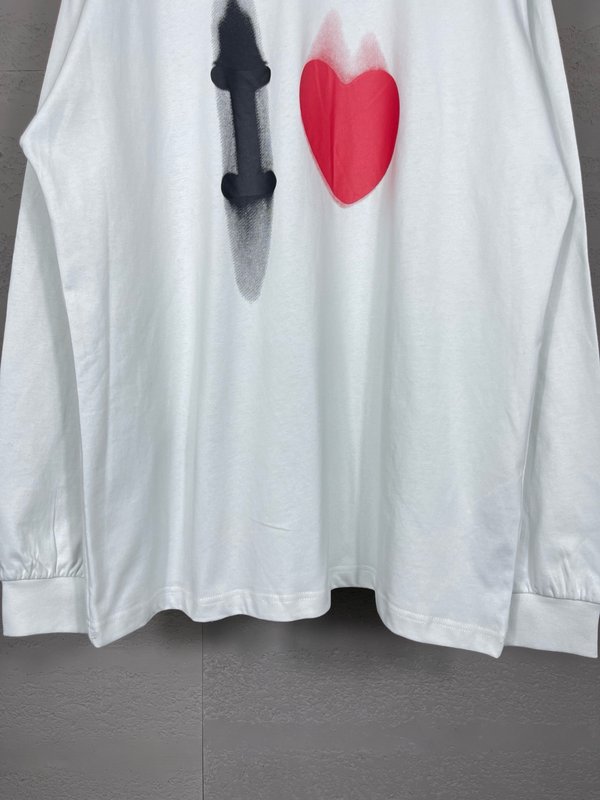 BALENCIAGA 520 하트 후드 로고 자수 긴팔 001-275168