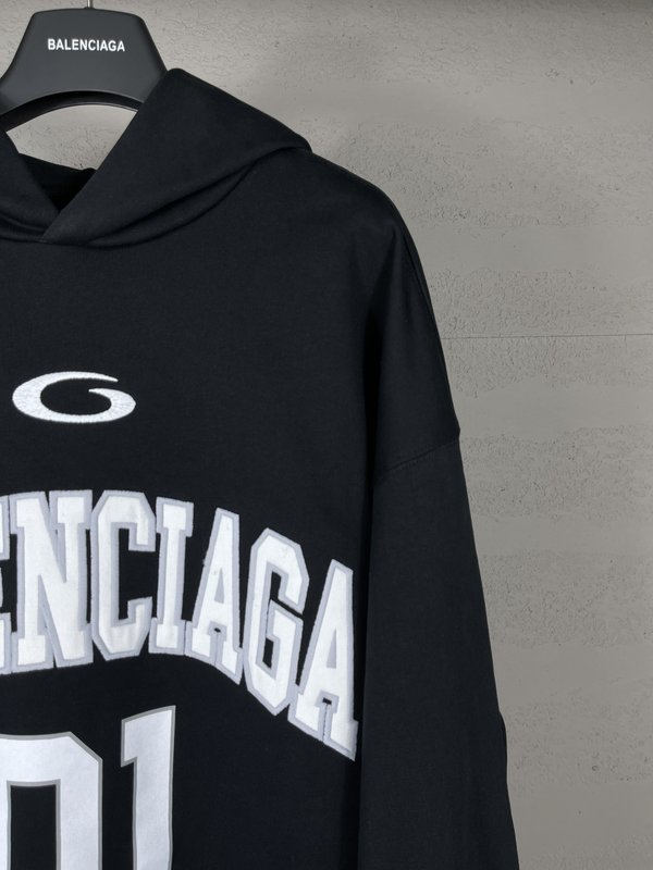 BALENCIAGA 농구 유니폼 자수 후드티 001-275247