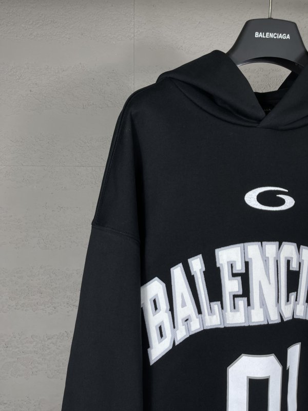 BALENCIAGA 농구 유니폼 자수 후드티 001-275247