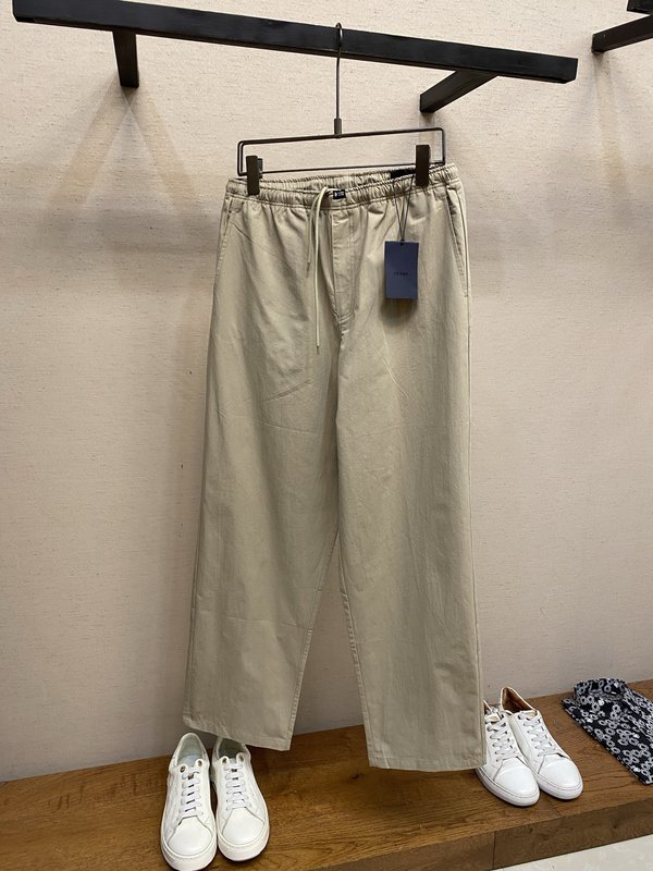 Prada 리넨 혼방 면 롱 팬츠 001-275491