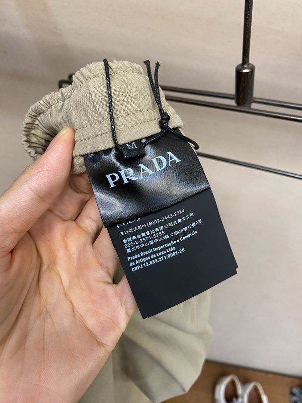 Prada 리넨 혼방 면 롱 팬츠 001-275491