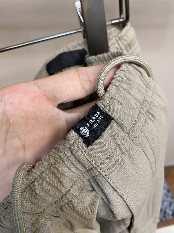 Prada 리넨 혼방 면 롱 팬츠 001-275491