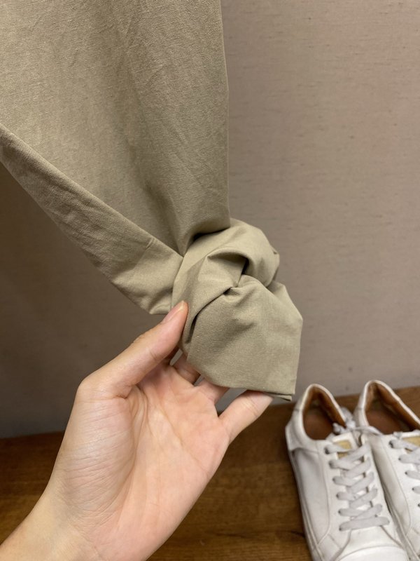Prada 리넨 혼방 면 롱 팬츠 001-275491