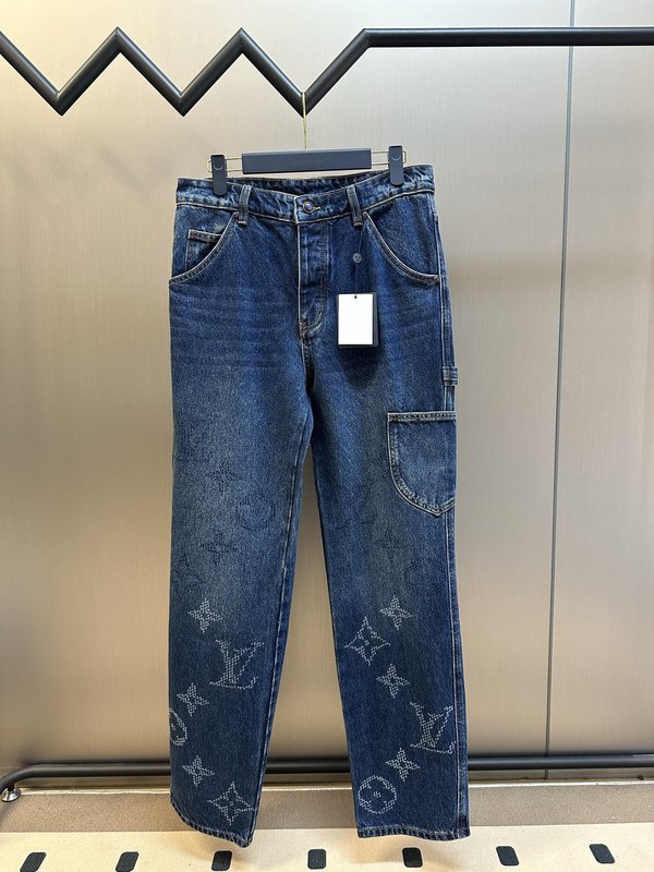 LV 그라데이션 로고 청바지 001-275620