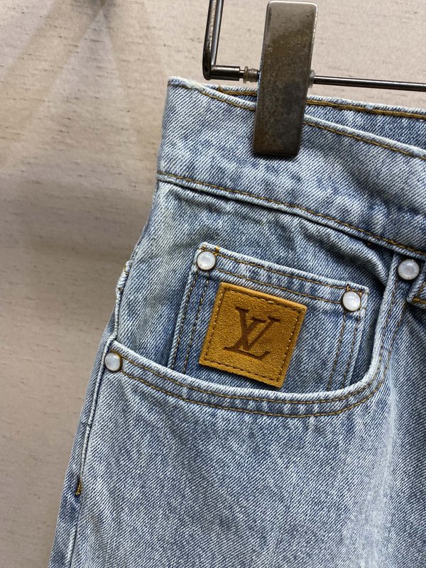 LV 세척 데님 와이드 레그 진 001-275720