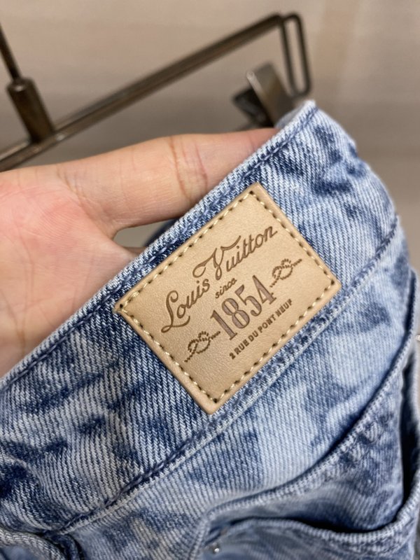 Louis 꽃무늬 레터링 부츠컷 데님 팬츠 001-275727