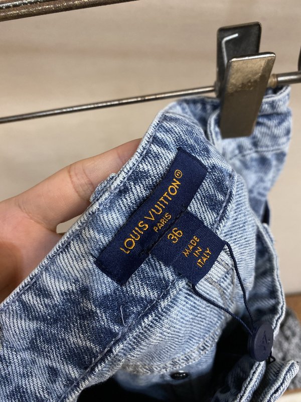 Louis 꽃무늬 레터링 부츠컷 데님 팬츠 001-275727