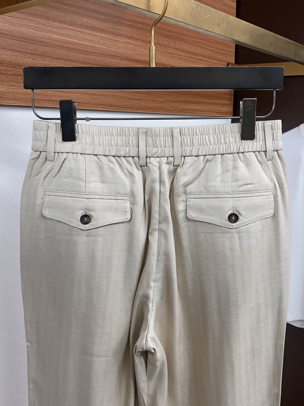 흰색 수입 리넨 캐주얼 팬츠 001-275916