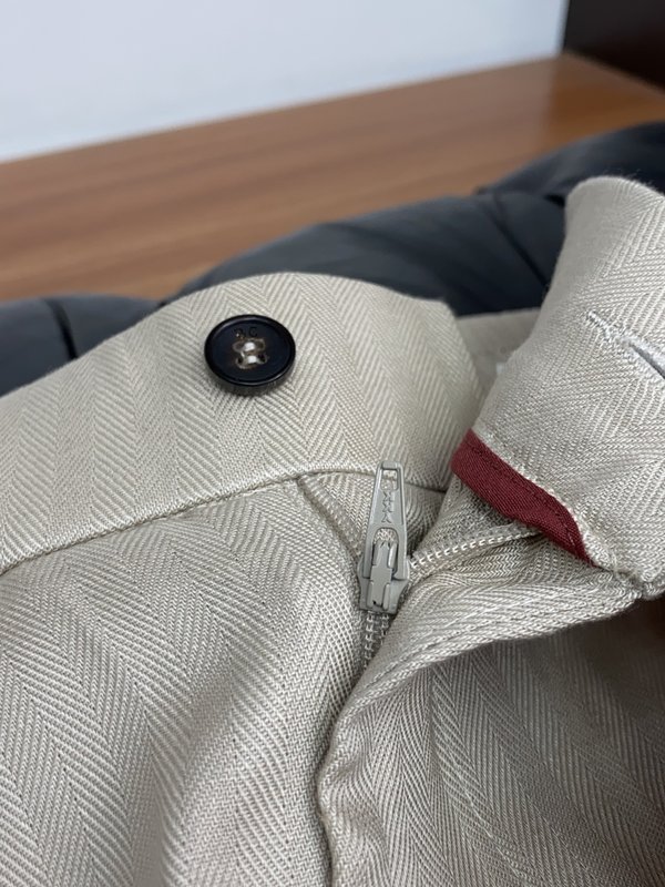 흰색 수입 리넨 캐주얼 팬츠 001-275916