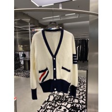 TB 포켓 레드 화이트 블루 가디건 스웨터 001-276030