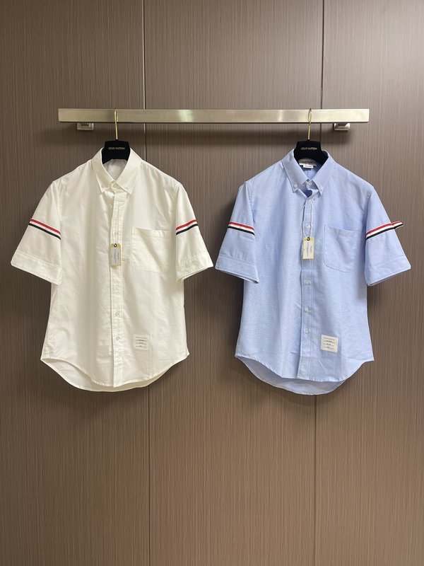 톰브라운 더블 소매 웨빙 반팔 셔츠 001-276080