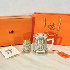 에르메스 뚜껑 있는 본차이 찻잔 세트 001-276168