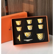 기하학 프린트 본차이나 찻잔 세트 8pcs 001-276233