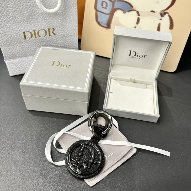 CD Diamond 블랙/화이트 그레인 가죽 키링 001-276787
