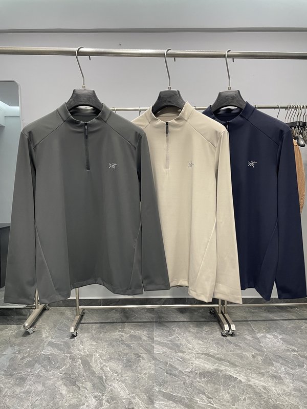 남성 입구 반지퍼 순색 티셔츠 001-276908