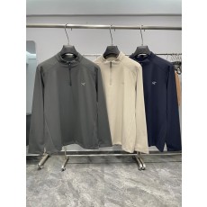 남성 입구 반지퍼 순색 티셔츠 001-276908