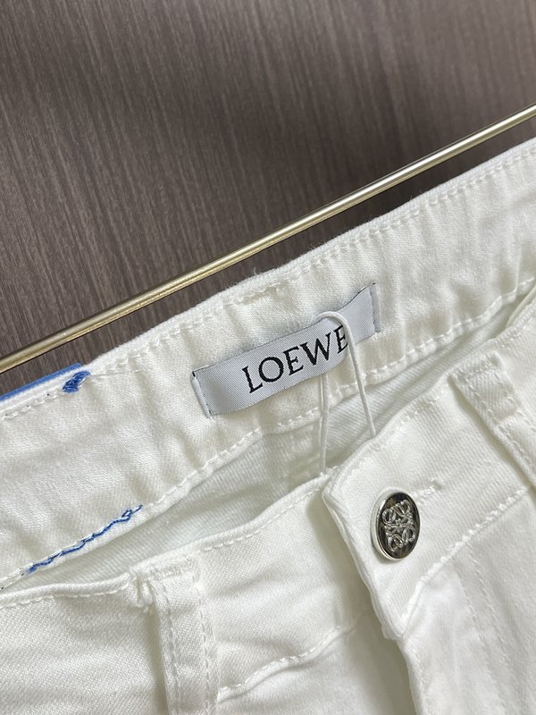 LOEWE 자수 스트레이트 롱 팬츠 001-277205