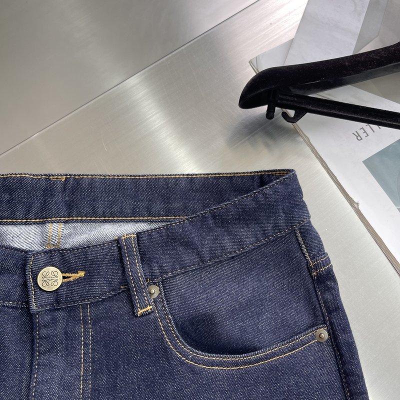 로에베 남성 블루 하이 스트레치 데님 팬츠 001-277258