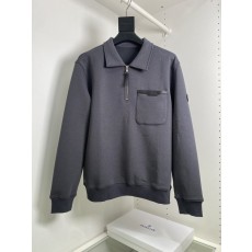 Moncler 스탠드칼라 맨투맨 가죽 패치 포켓 기모 001-277302