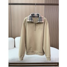 버버리 남성 체크 카라 코튼 하프지퍼 스웨트셔츠 001-277777