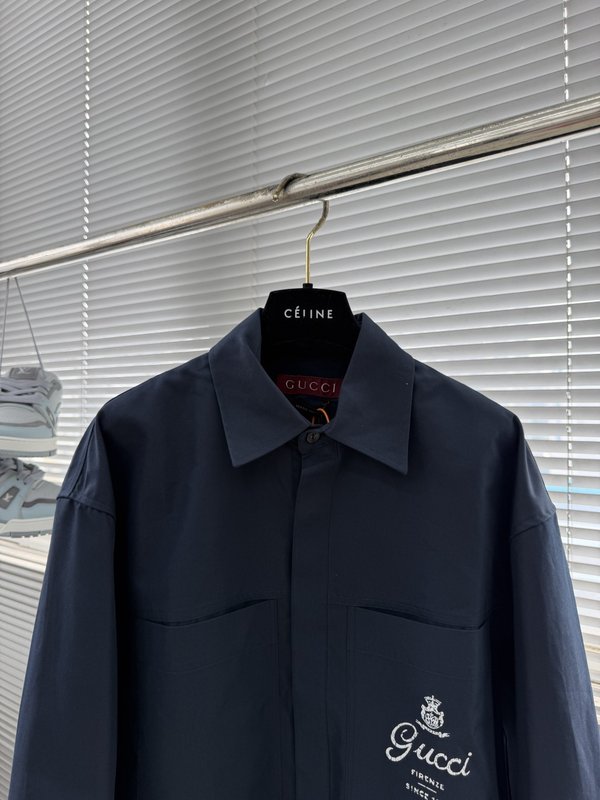 GUCCI 프린트 가슴 포켓 긴팔 셔츠 001-277947