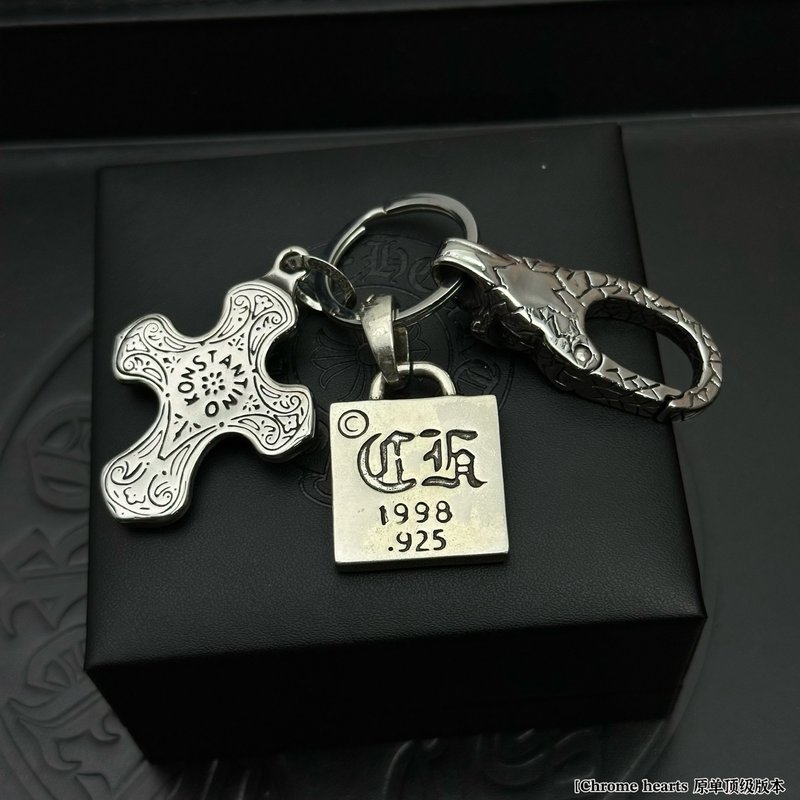 크롬 하트 열쇠고리 걸이 001-277997