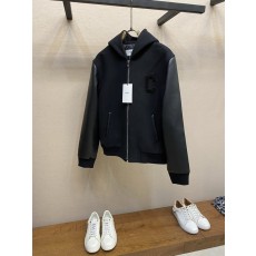 Celine 모직 가죽소매 후드 코트 001-278192