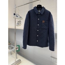 디올 캐니지 패턴 가죽 패치 라펠 자켓 001-278202