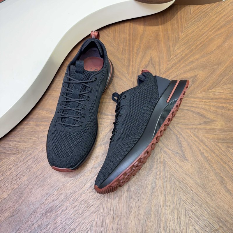 Loro Piana 메쉬 소가죽 캐주얼 운동화 남성 001-278369