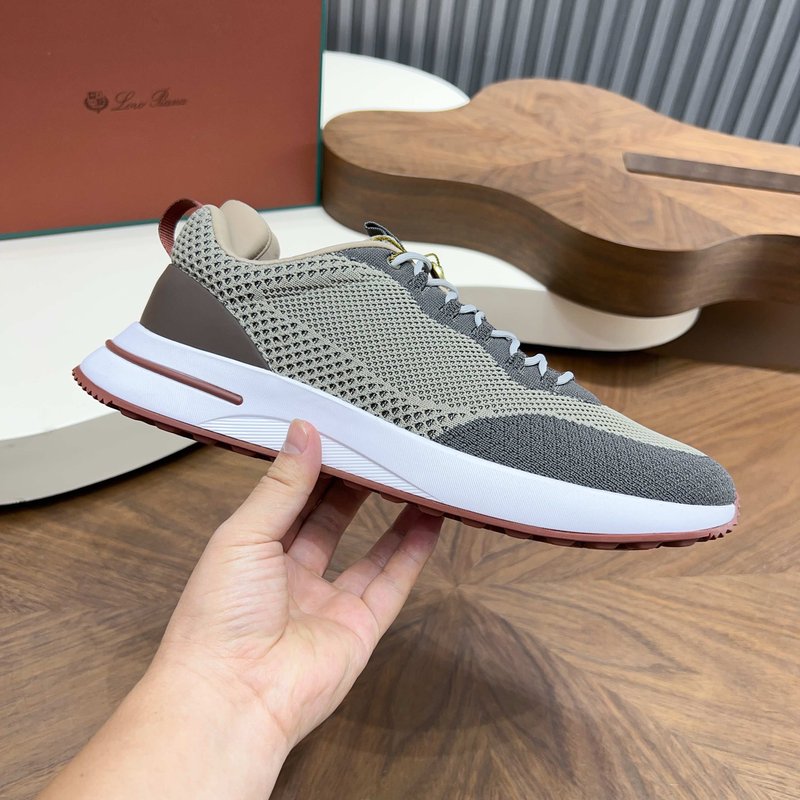 Loro Piana 메쉬 소가죽 캐주얼 운동화 남성 001-278385
