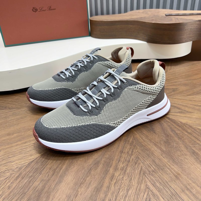 Loro Piana 메쉬 소가죽 캐주얼 운동화 남성 001-278385