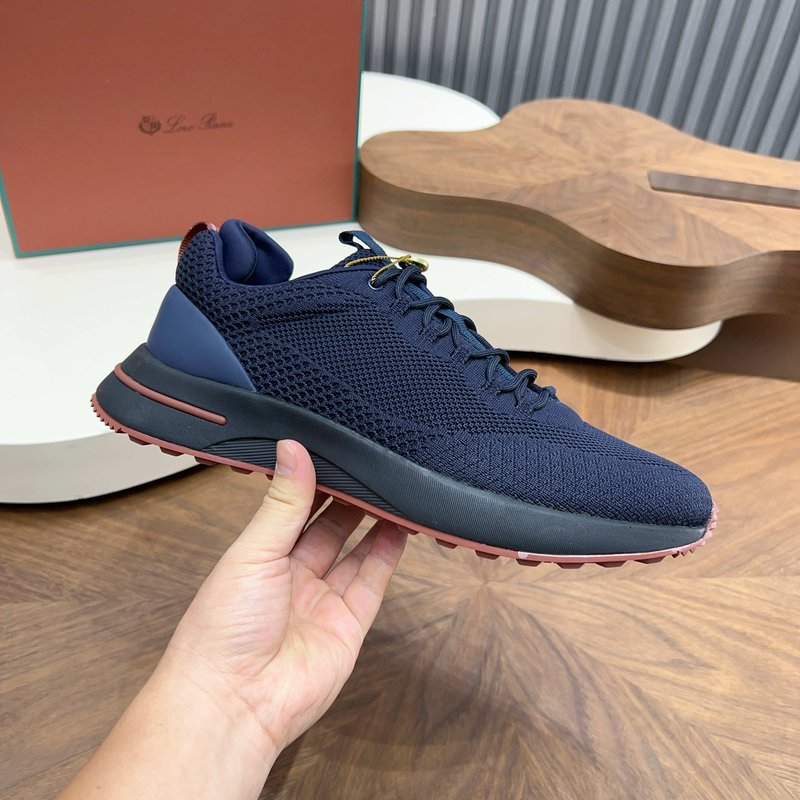 Loro Piana 남성 메쉬 가죽 캐주얼 운동화 001-278388