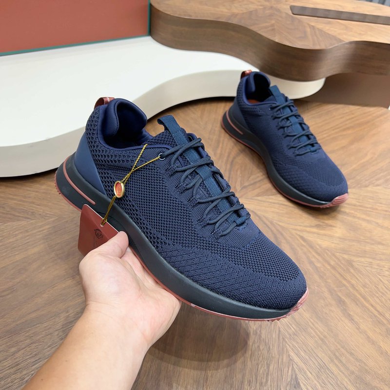 Loro Piana 남성 메쉬 가죽 캐주얼 운동화 001-278388