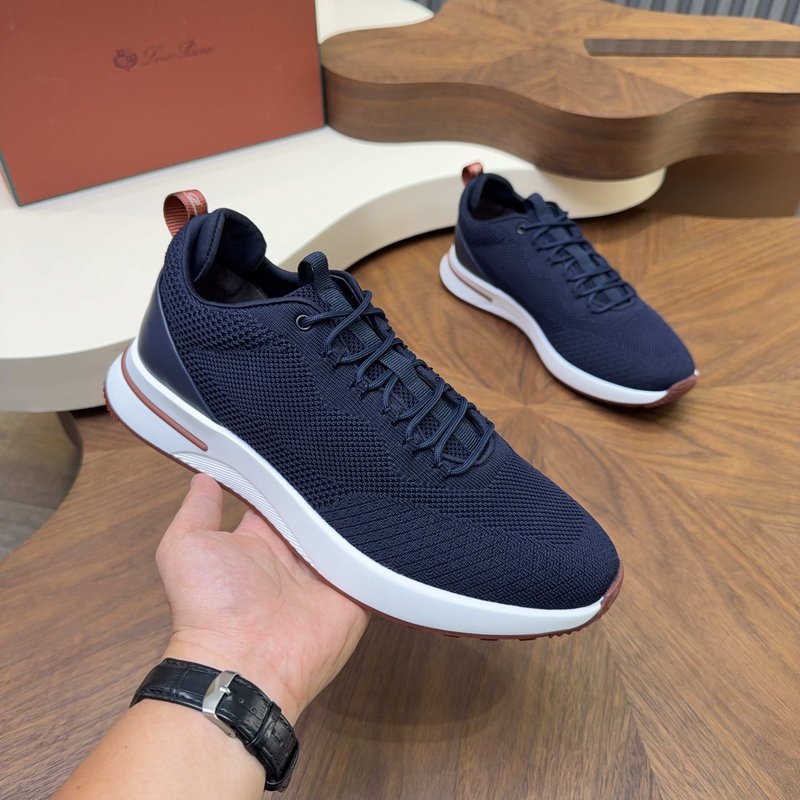 Loro Piana 메쉬 가죽 캐주얼 운동화 남성 001-278412