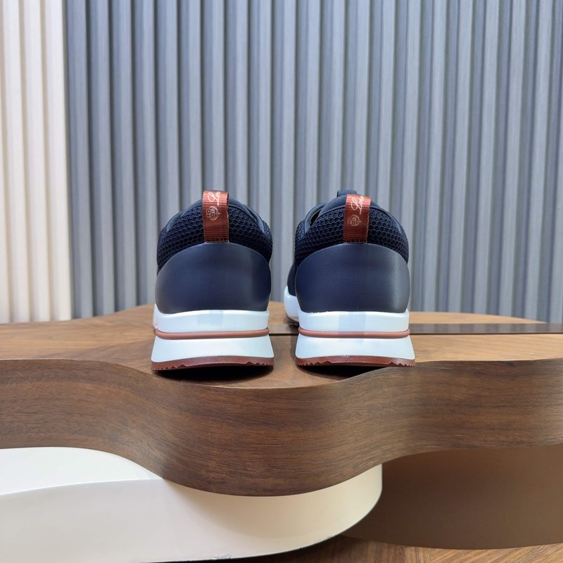 Loro Piana 메쉬 가죽 캐주얼 운동화 남성 001-278412