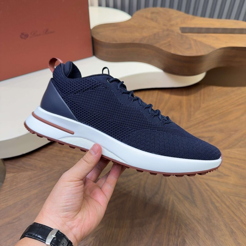 Loro Piana 메쉬 가죽 캐주얼 운동화 남성 001-278412