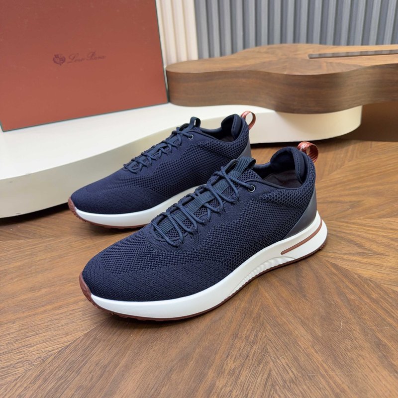 Loro Piana 메쉬 가죽 캐주얼 운동화 남성 001-278412