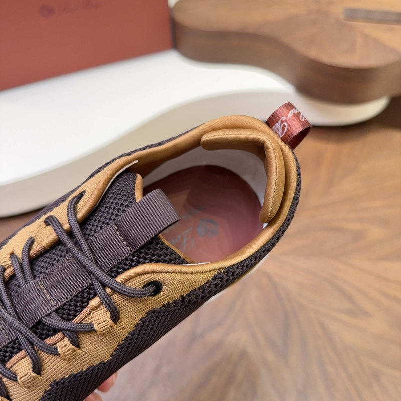 Loro Piana 메쉬 소가죽 캐주얼 운동화 남성 001-278414