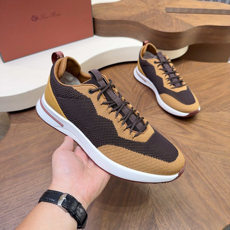Loro Piana 메쉬 소가죽 캐주얼 운동화 남성 001-278414