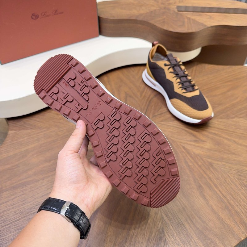 Loro Piana 메쉬 소가죽 캐주얼 운동화 남성 001-278414