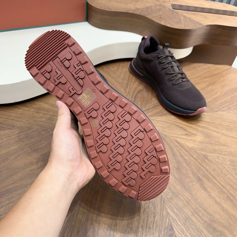 Loro Piana 메쉬 가죽 캐주얼 운동화 남성 001-278420