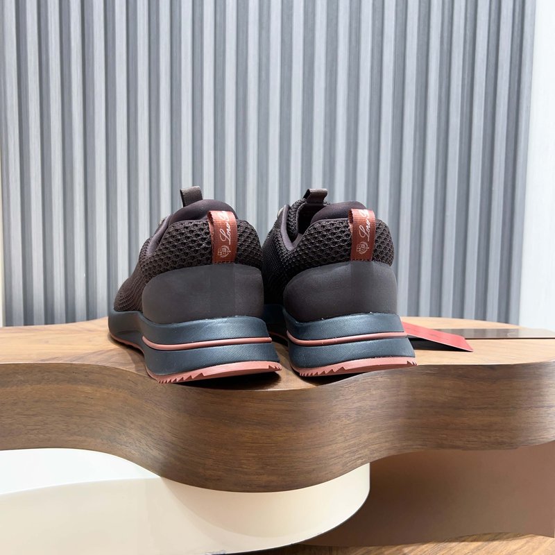 Loro Piana 메쉬 가죽 캐주얼 운동화 남성 001-278420