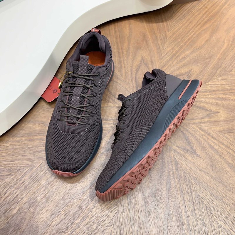 Loro Piana 메쉬 가죽 캐주얼 운동화 남성 001-278420
