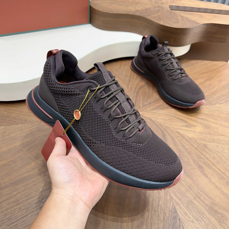 Loro Piana 메쉬 가죽 캐주얼 운동화 남성 001-278420