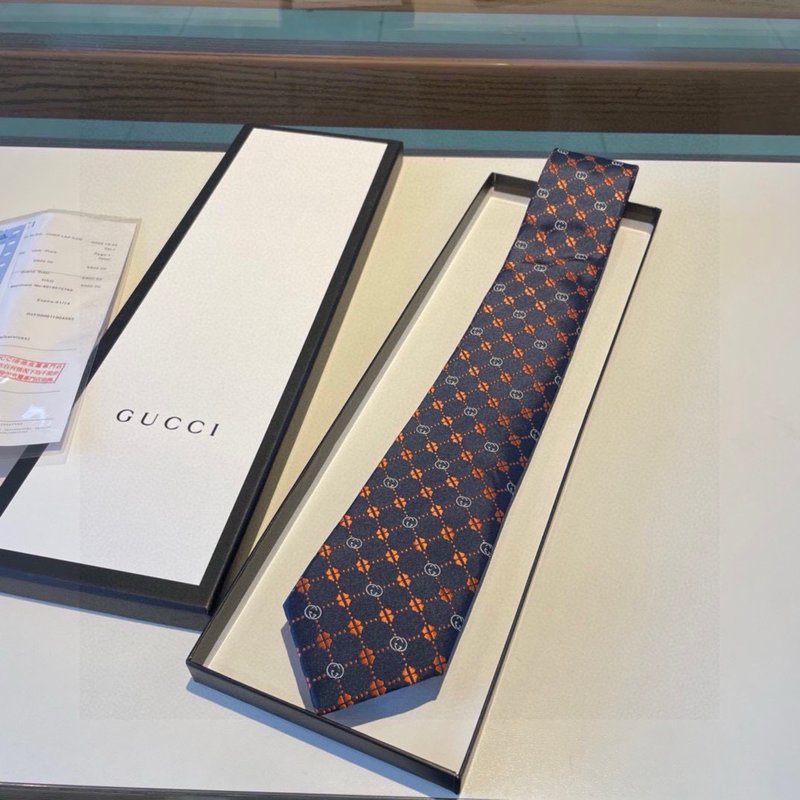 GUCCI GG 로고 프린트 실크 넥타이 001-278455