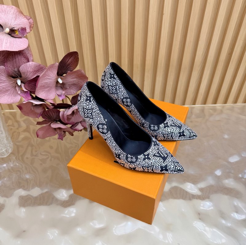 LV 그물망 플랫폼 하이힐 샌들 001-278610