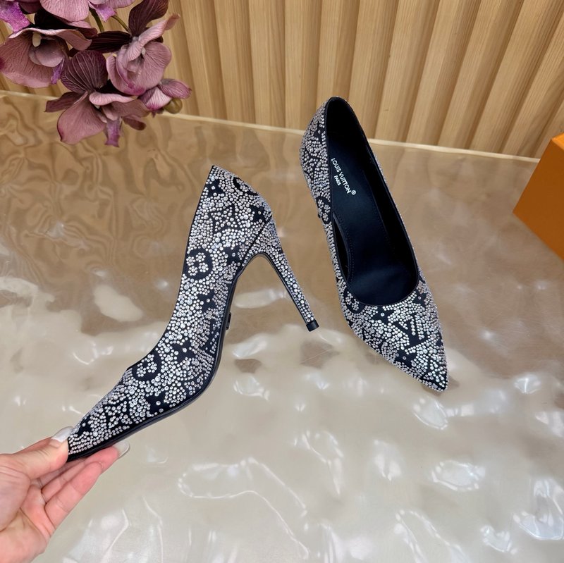 LV 그물망 플랫폼 하이힐 샌들 001-278610