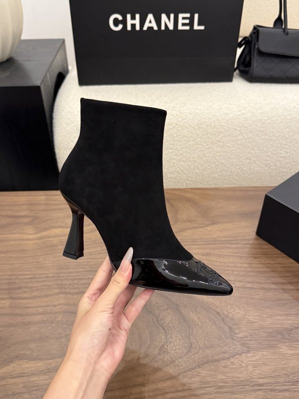 여성 블랙 가죽 하이힐 9cm 001-278624